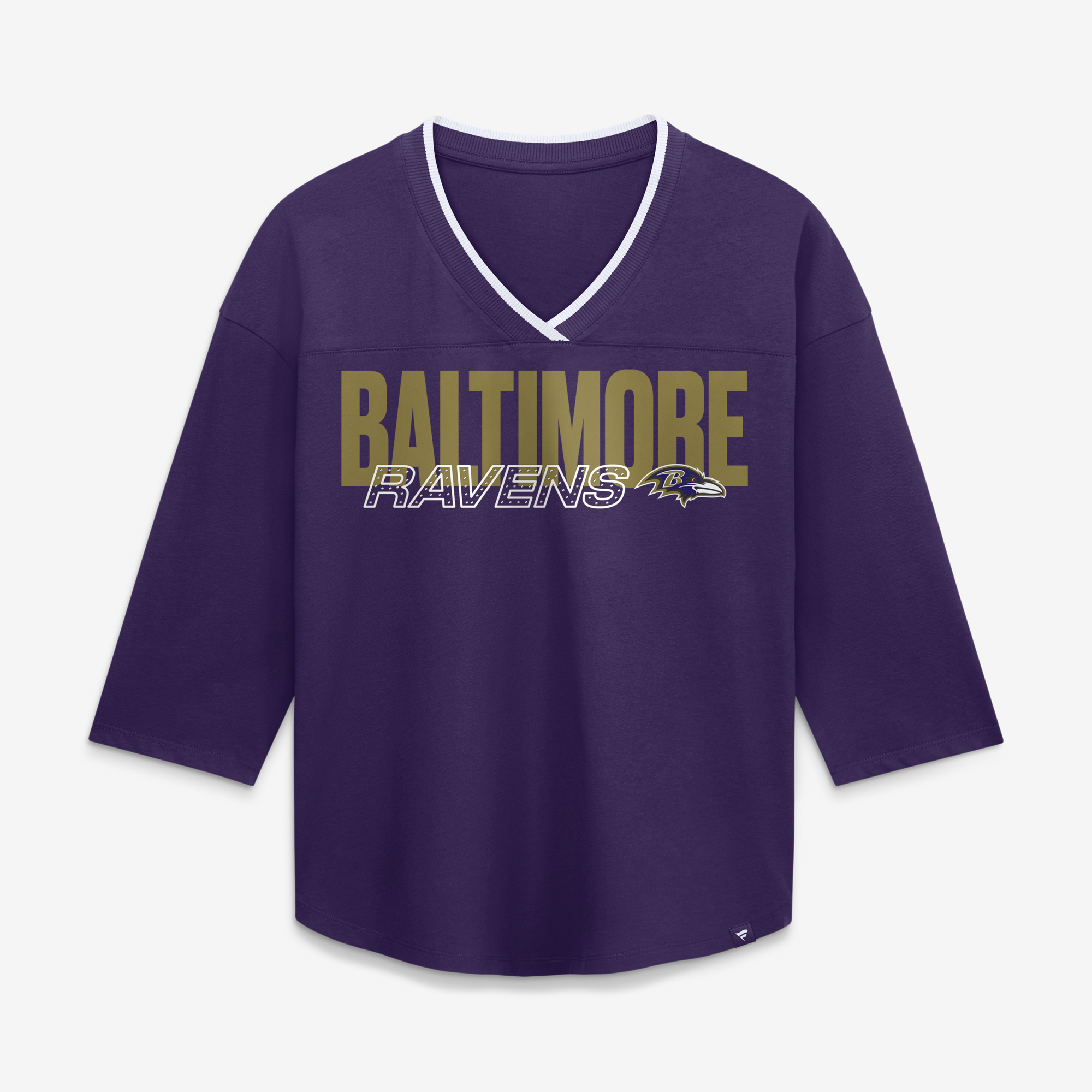 Women's Fanatics  Purple Baltimore Ravens Team First Deceptive Juke 3/4-Sleeve V-Neck T-Shirt