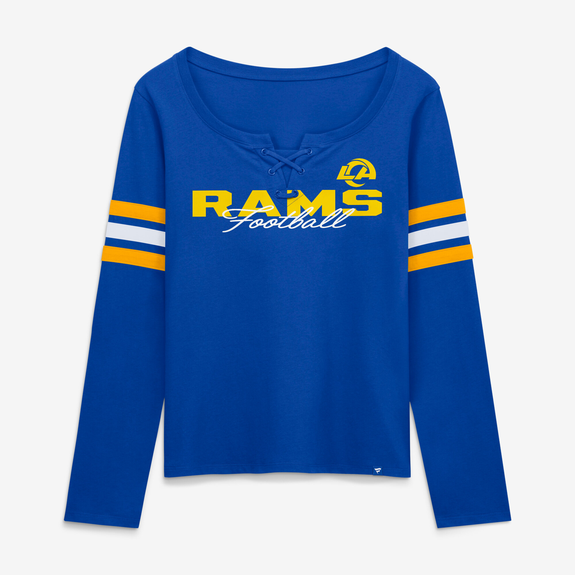 Women's Fanatics  Royal Los Angeles Rams Team First Coverage Scheme Lace-Up Long Sleeve T-Shirt