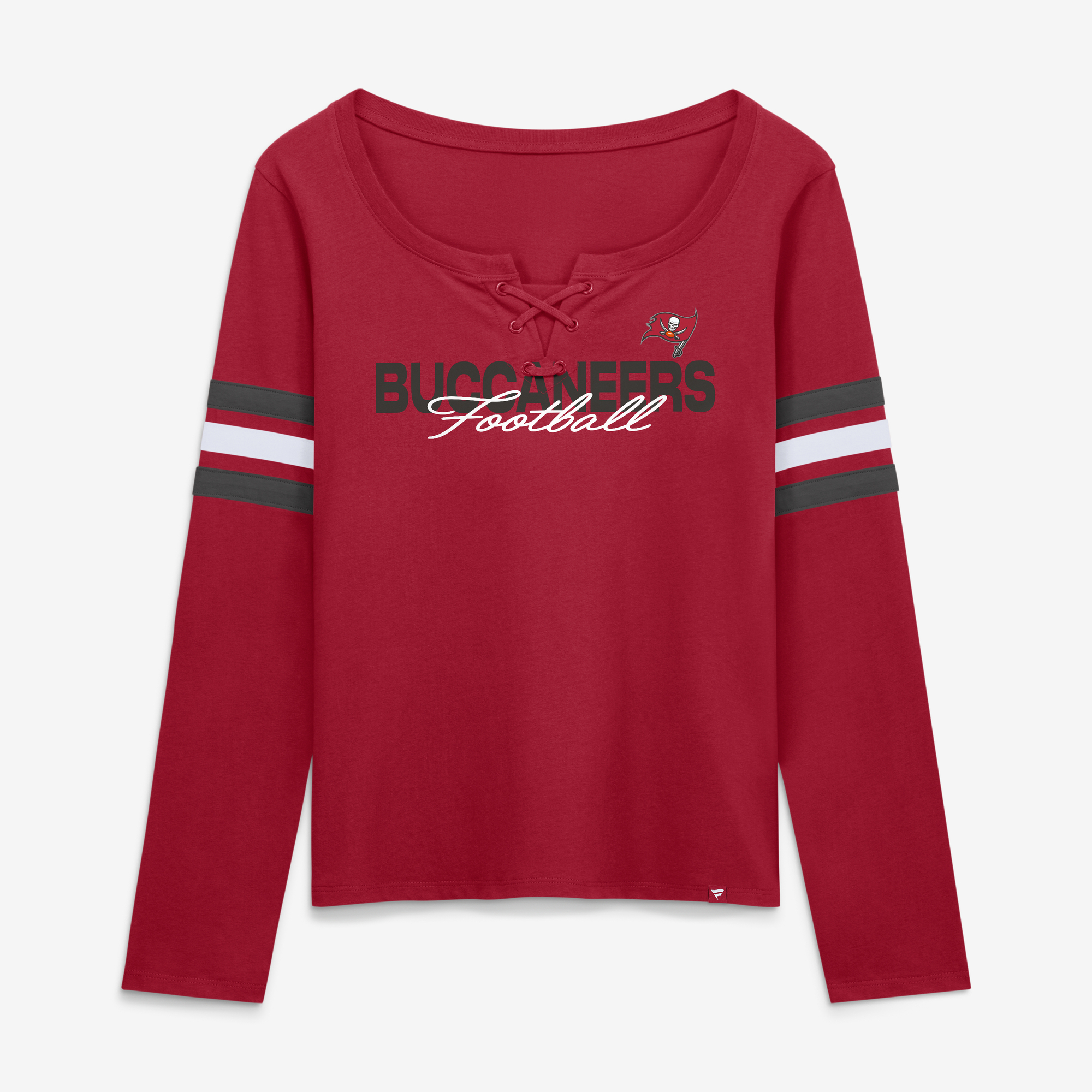 Women's Fanatics  Red Tampa Bay Buccaneers Team First Coverage Scheme Lace-Up Long Sleeve T-Shirt