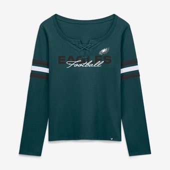 Women's Fanatics  Midnight Green Philadelphia Eagles Team First Coverage Scheme Lace-Up Long Sleeve T-Shirt