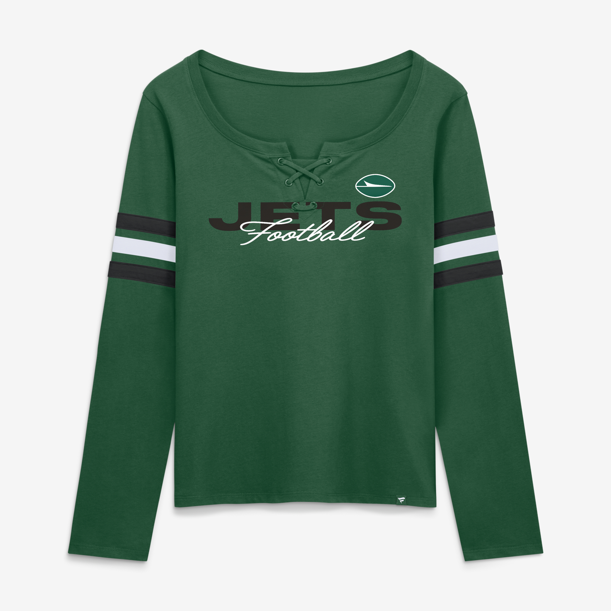Women's Fanatics  Green New York Jets Team First Coverage Scheme Lace-Up Long Sleeve T-Shirt