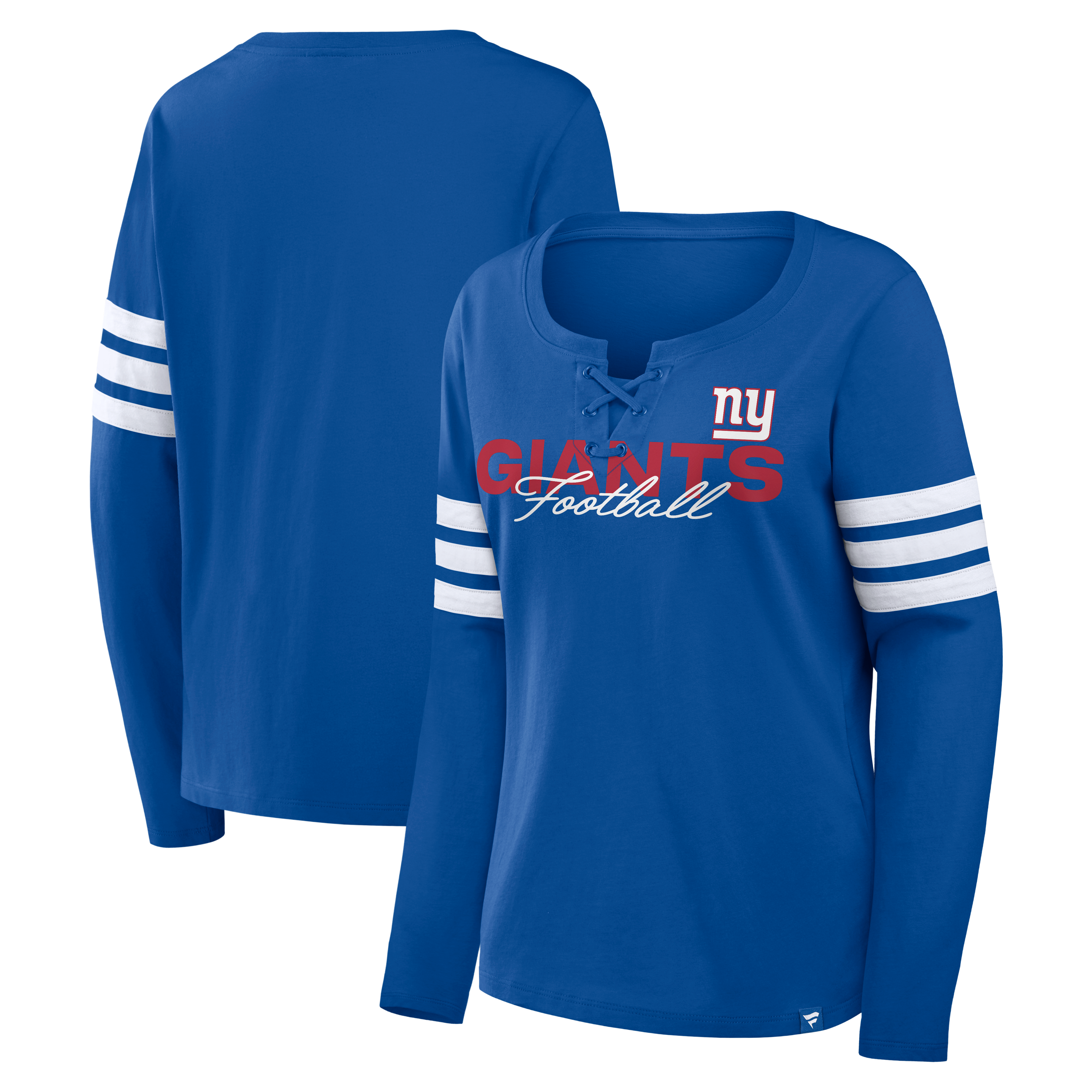 Women’s Fanatics Royal New York Giants Team First Coverage Scheme Lace-Up Long Sleeve T-Shirt