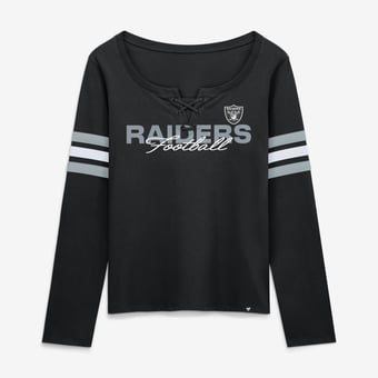 Women's Fanatics  Black Las Vegas Raiders Team First Coverage Scheme Lace-Up Long Sleeve T-Shirt
