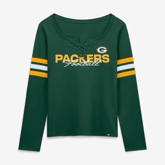 Women's Fanatics  Green Green Bay Packers Team First Coverage Scheme Lace-Up Long Sleeve T-Shirt