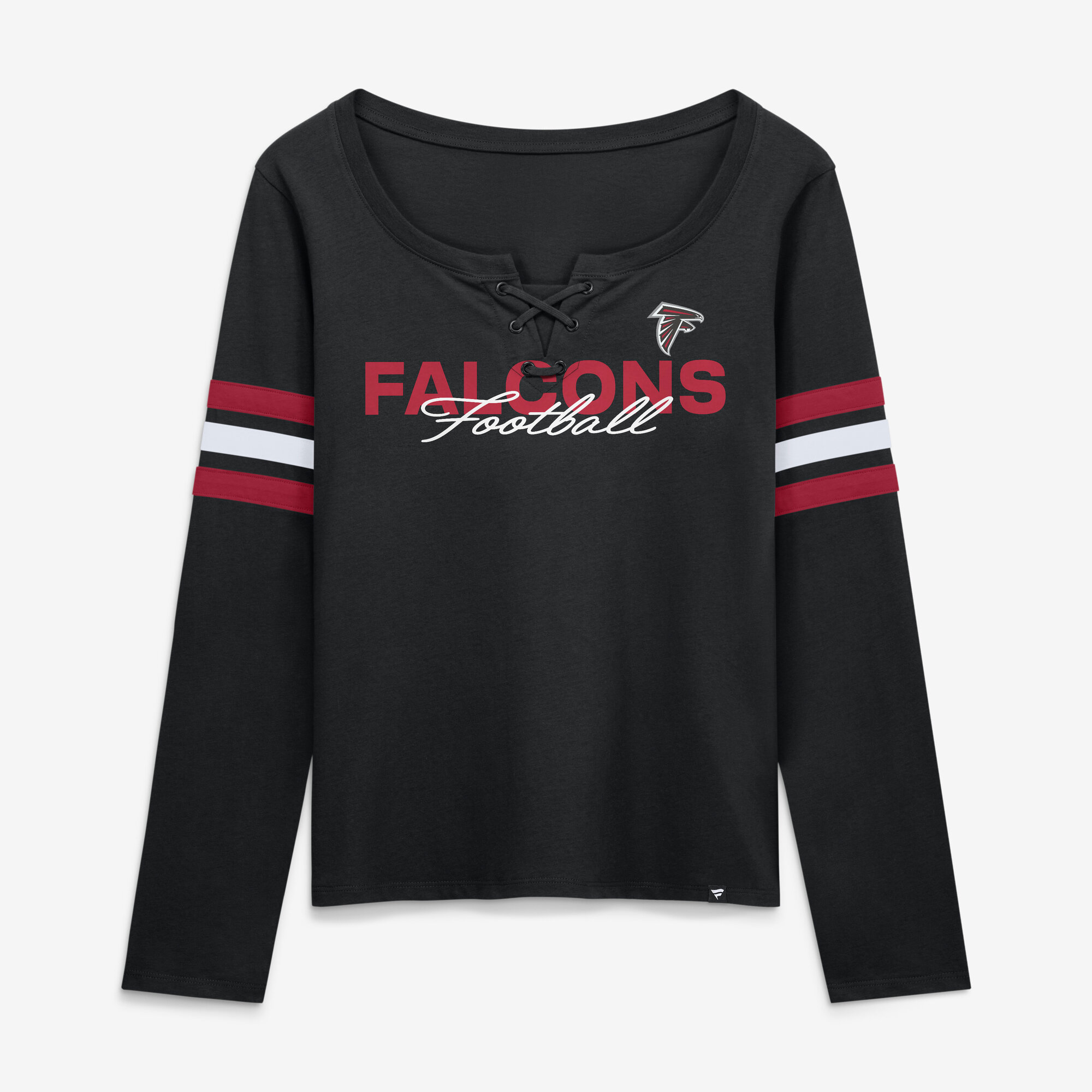 Fanatics Women's Black Atlanta Falcons Team First Coverage Scheme Lace-Up Long-Sleeve T-Shirt - Black, Red