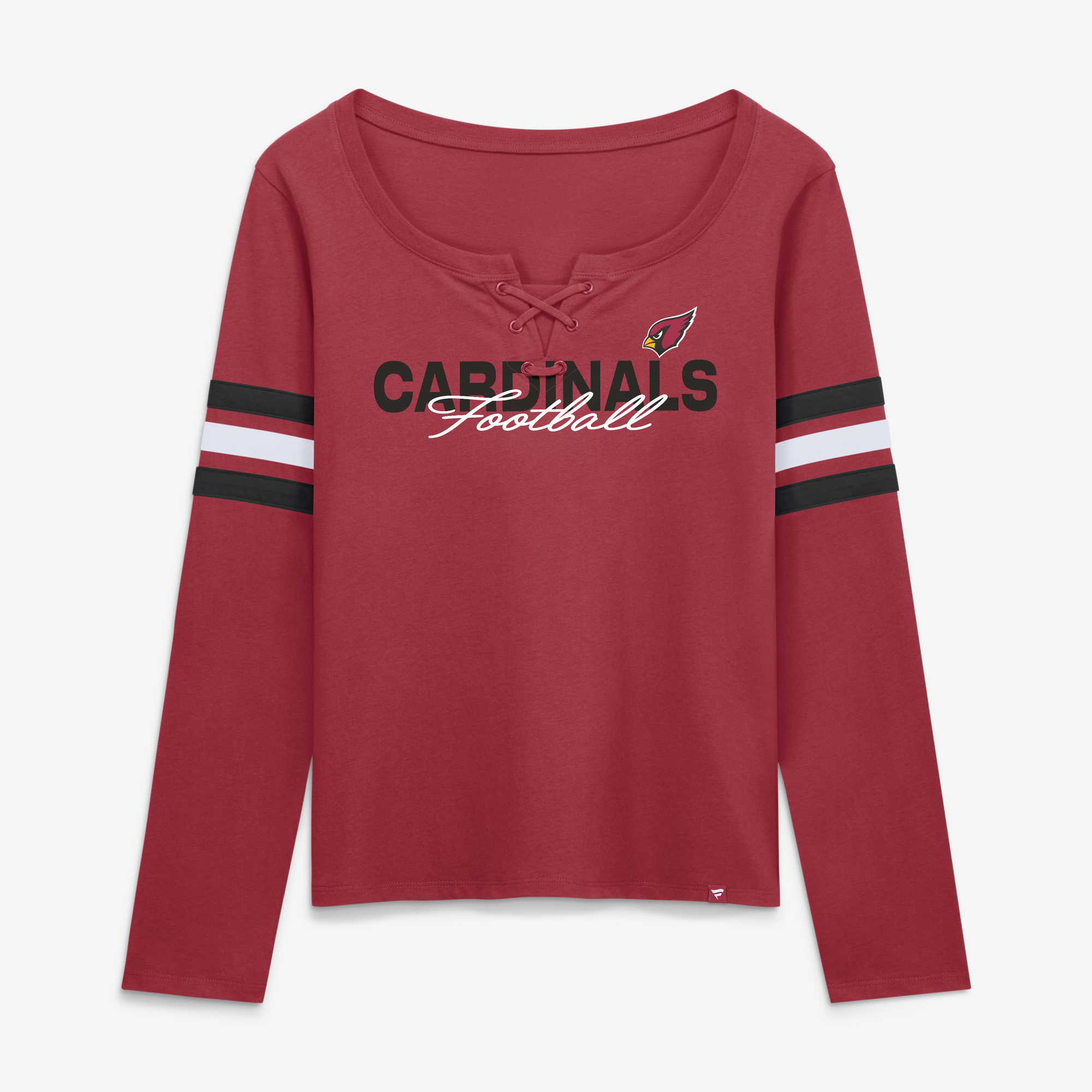 Fanatics Women's Cardinal Arizona Cardinals Team First Coverage Scheme Lace-Up Long-Sleeve T-Shirt - Cardinal, Black