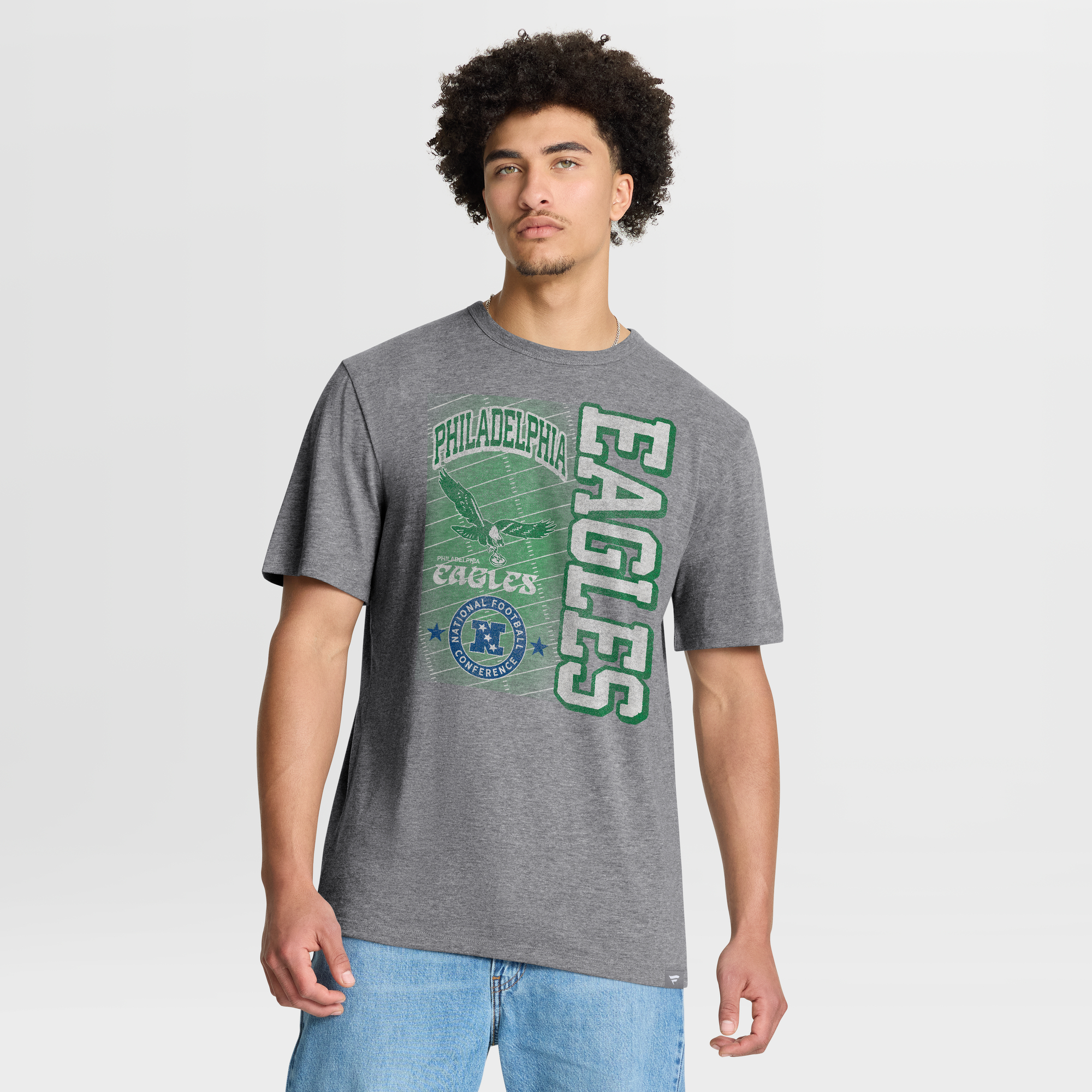 Men's Fanatics Heather Gray Philadelphia Eagles Tribute Direct Handoff Tri-Blend T-Shirt