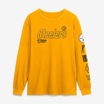 Men's Fanatics Gold Pittsburgh Steelers Checkdown Pass Long Sleeve T-Shirt