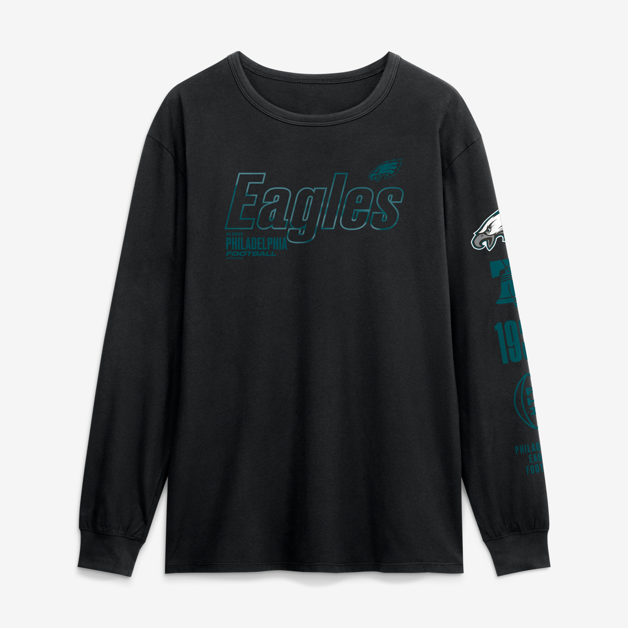 Fanatics Men's Black Philadelphia Eagles Checkdown Pass Long-Sleeve T-Shirt - Black