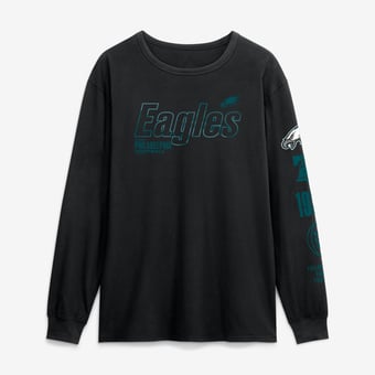 Men's Fanatics Black Philadelphia Eagles Checkdown Pass Long Sleeve T-Shirt