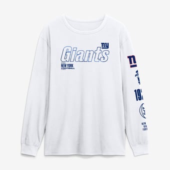 Men's Fanatics White New York Giants Checkdown Pass Long Sleeve T-Shirt