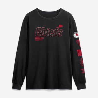 Men's Fanatics Black Kansas City Chiefs Checkdown Pass Long Sleeve T-Shirt