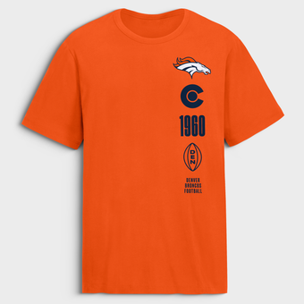 Men's Fanatics Orange Denver Broncos Breaking Tackles Legacy Cotton T-Shirt