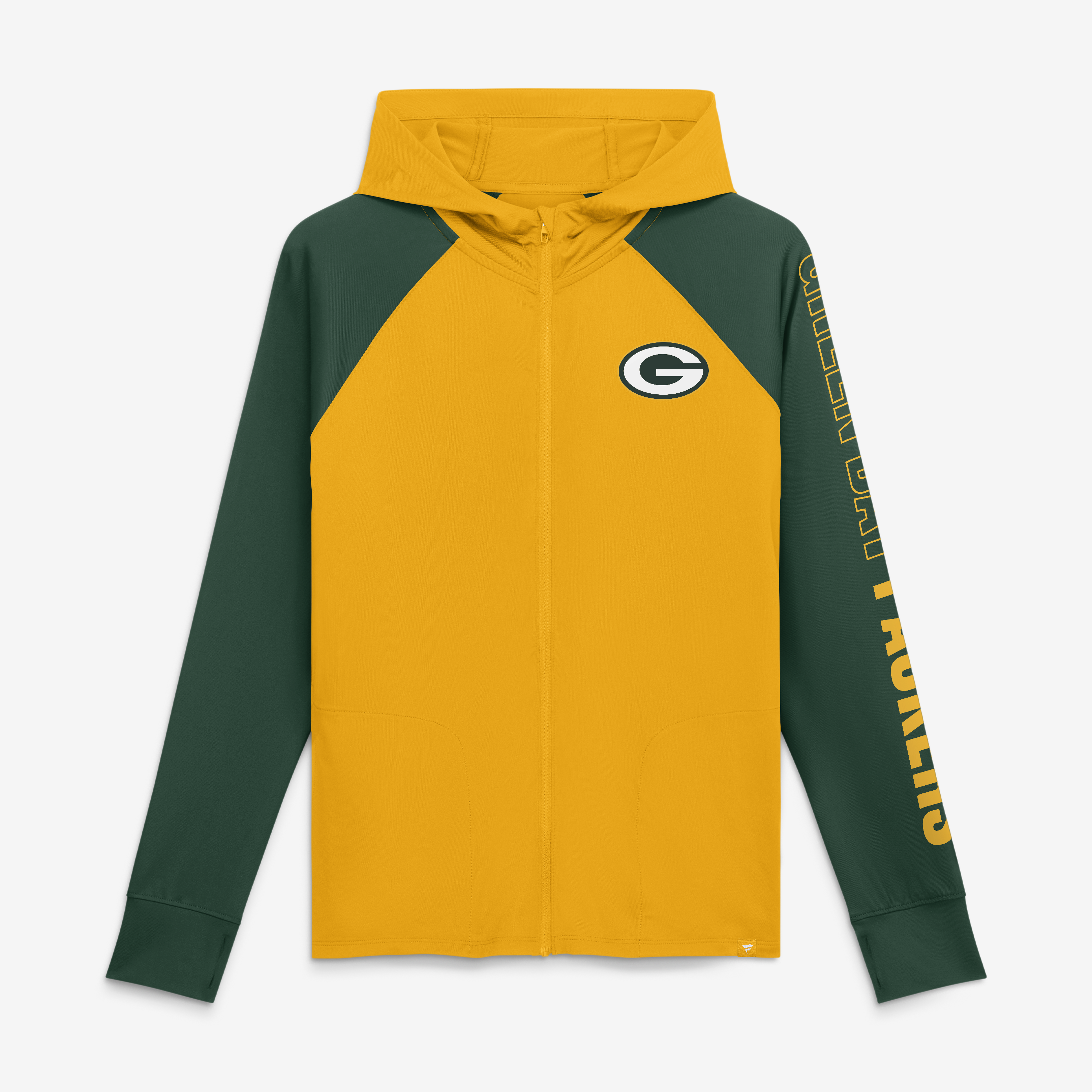Fanatics Women's Yellow/Green Bay Packers Cornerback Blitz Raglan Full-Zip Hoodie - Yellow, Green