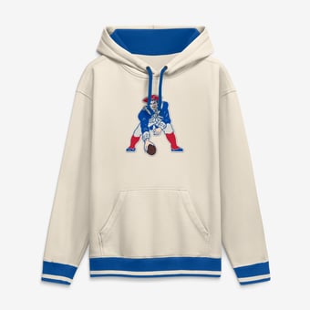 Men's Fanatics Cream New England Patriots Chenille Heavyweight Fleece Hoodie