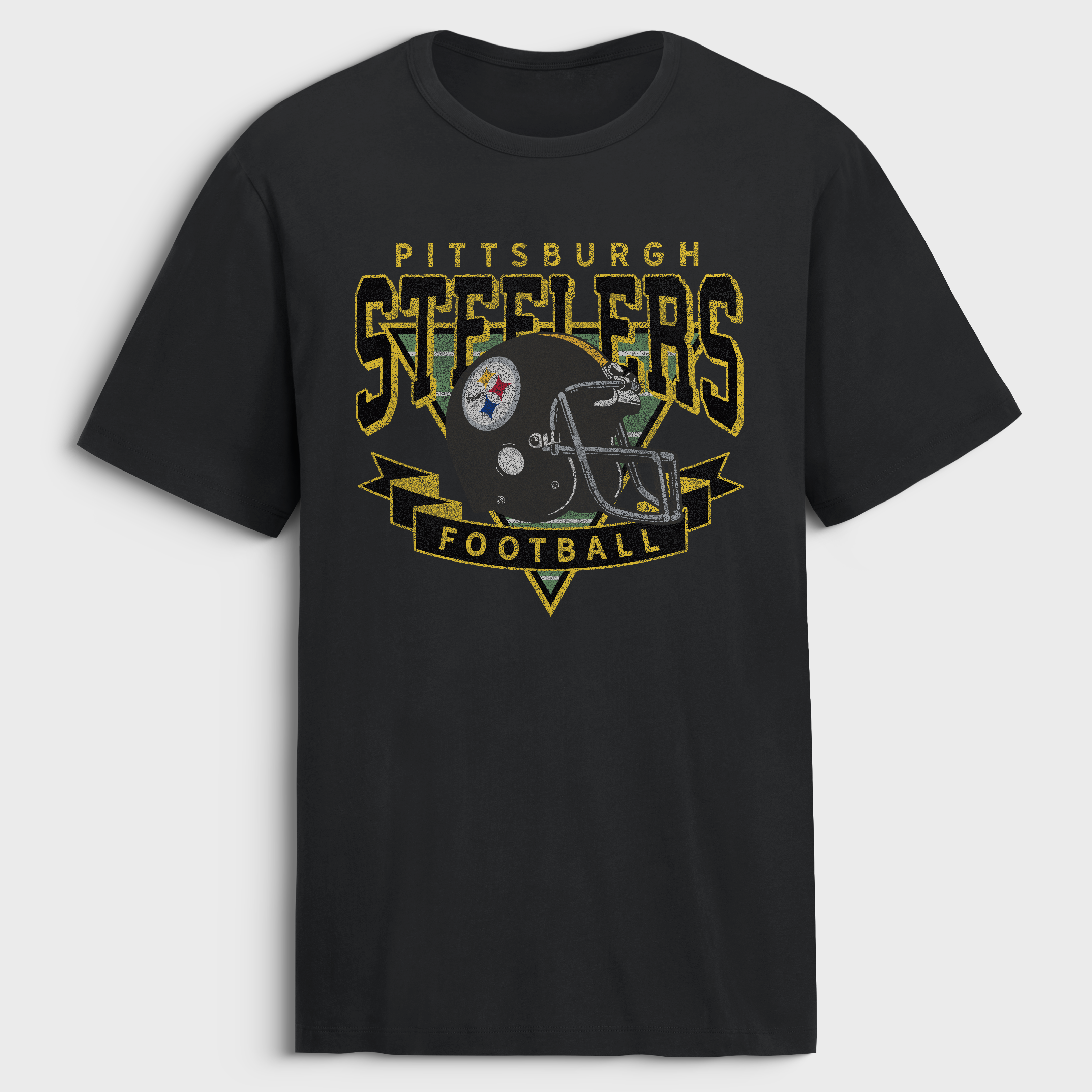 Men's Fanatics Black Pittsburgh Steelers Old Fashion Rushing Legacy Cotton T-Shirt
