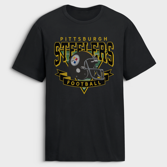 Men's Fanatics Black Pittsburgh Steelers Old Fashion Rushing Legacy Cotton T-Shirt