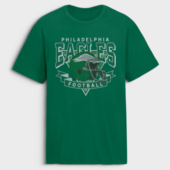 Men's Fanatics Kelly Green Philadelphia Eagles Old Fashion Rushing Legacy Cotton T-Shirt