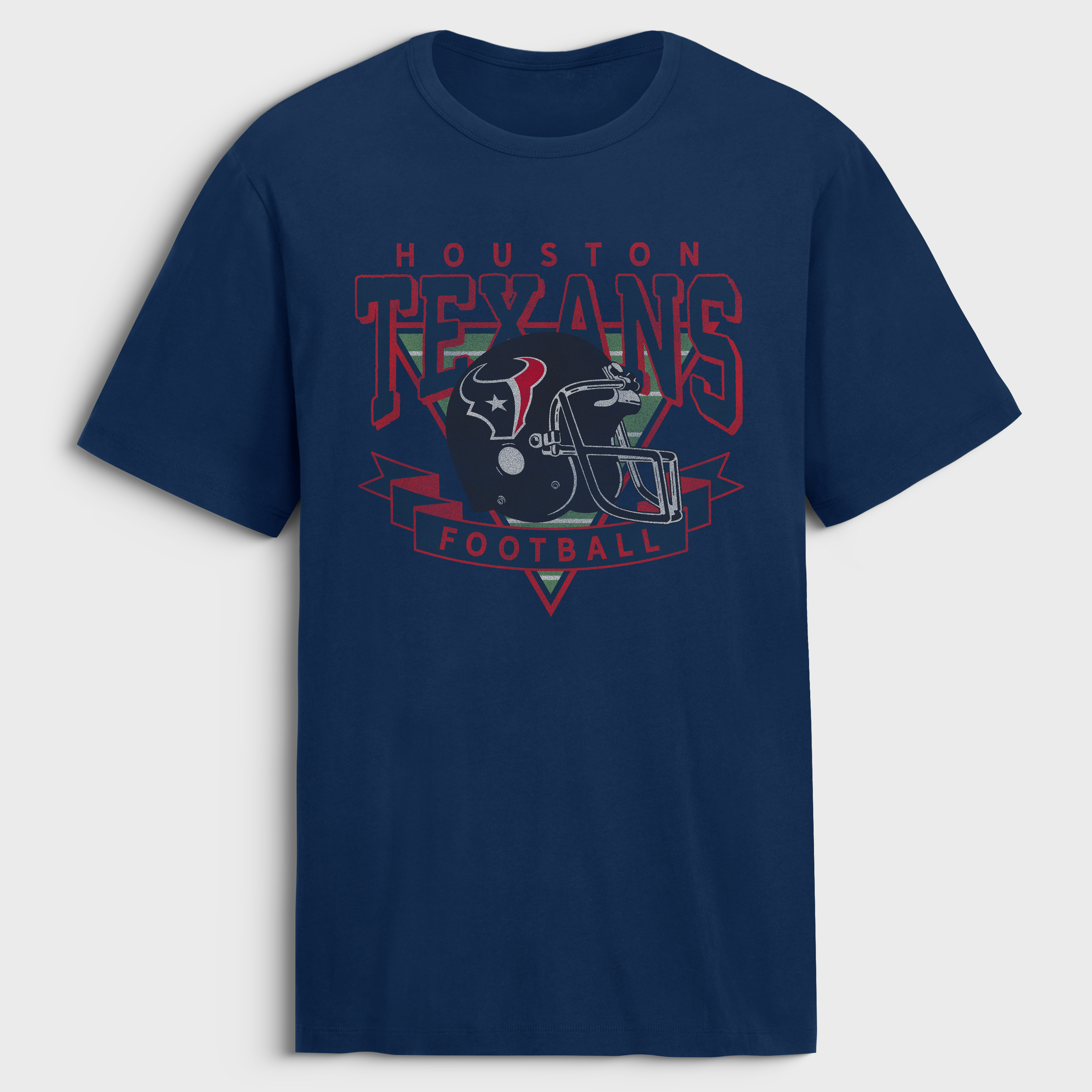 Men's Fanatics Navy Houston Texans Old Fashion Rushing Legacy Cotton T-Shirt