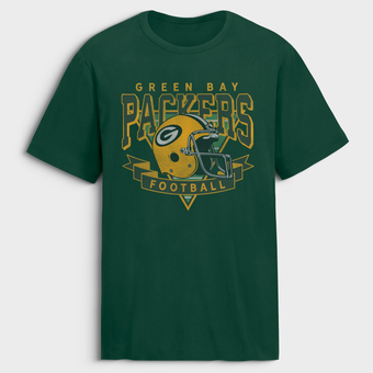 Men's Fanatics Green Green Bay Packers Old Fashion Rushing Legacy Cotton T-Shirt