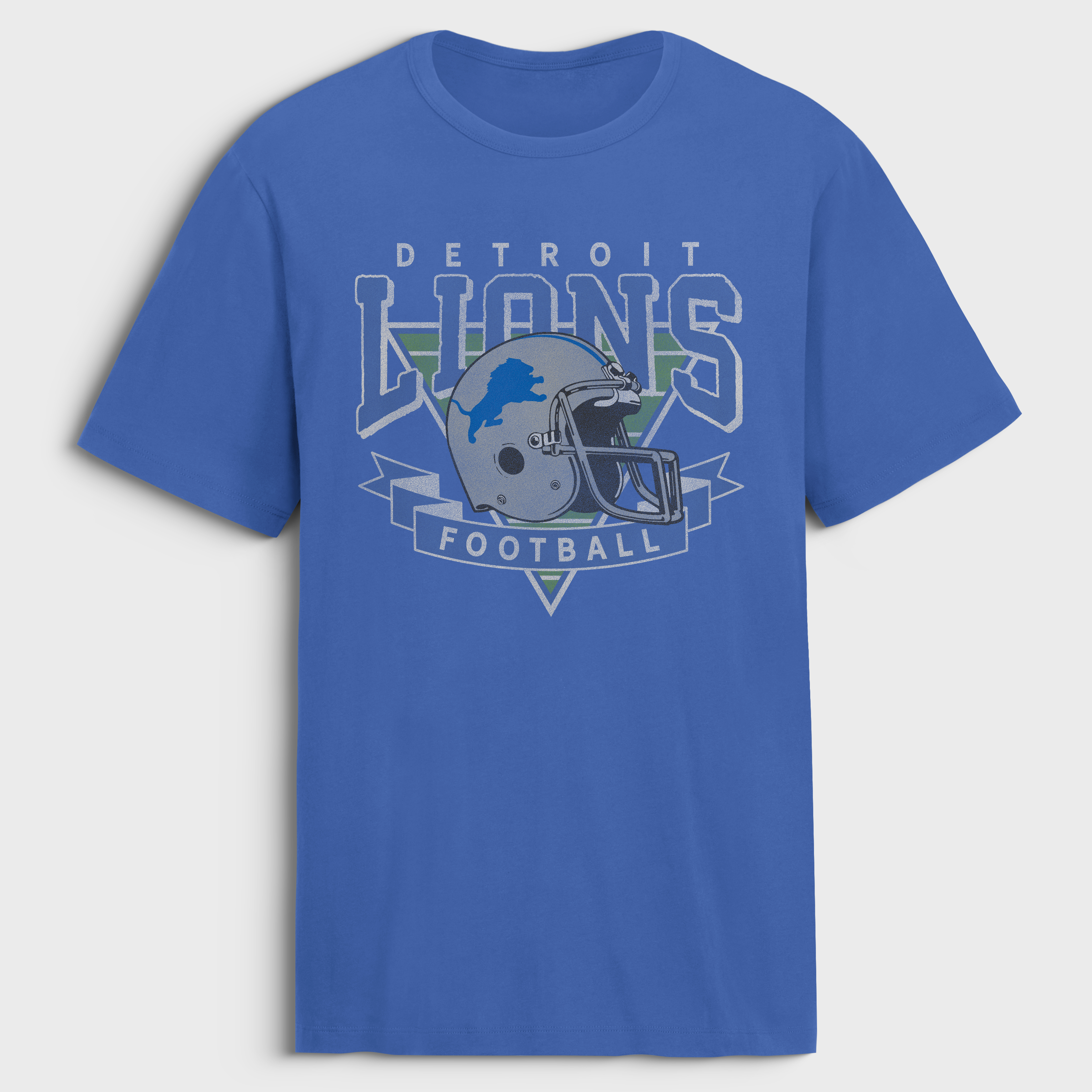 Men's Fanatics Blue Detroit Lions Old Fashion Rushing Legacy Cotton T-Shirt