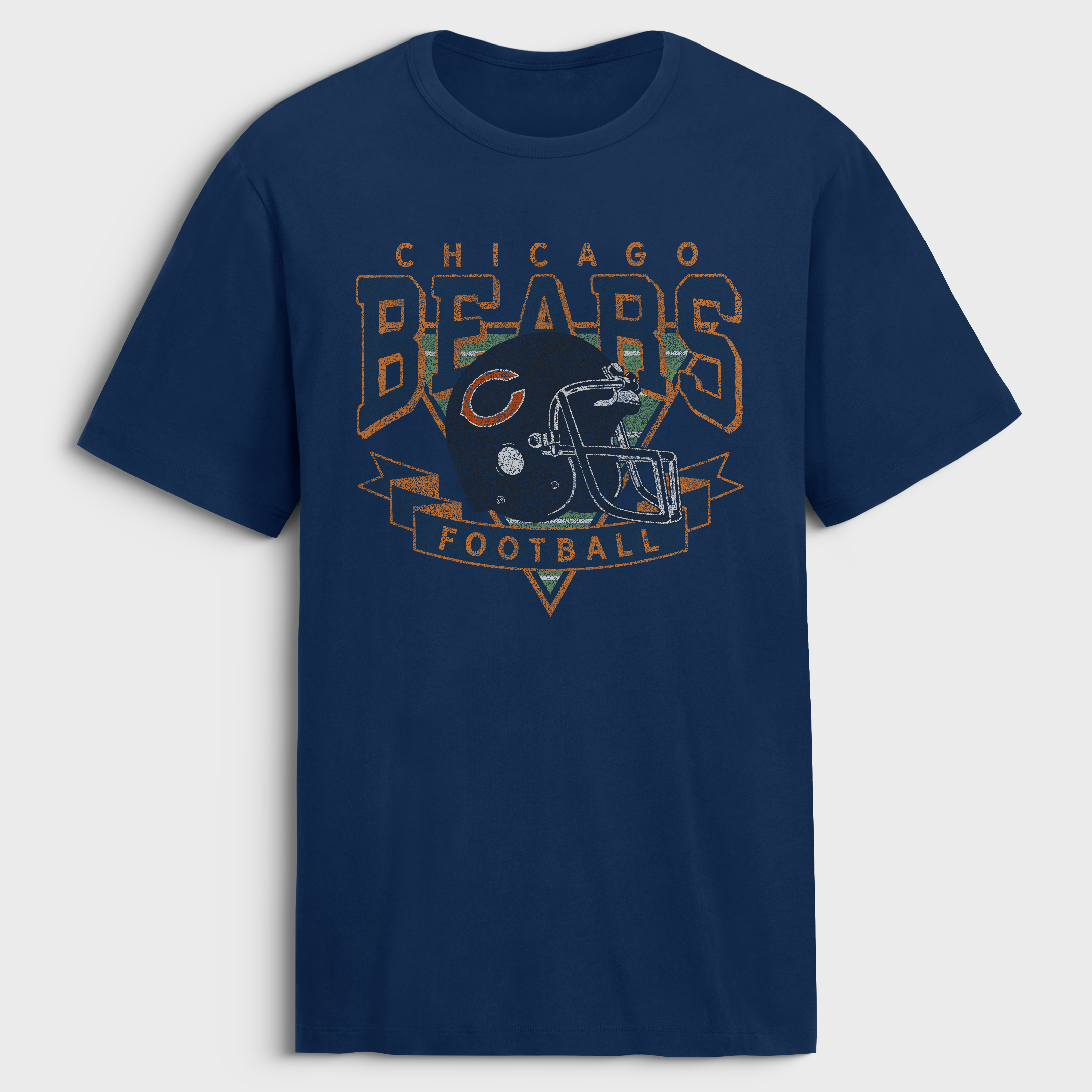 Men's Fanatics Navy Chicago Bears Old Fashion Rushing Legacy Cotton T-Shirt