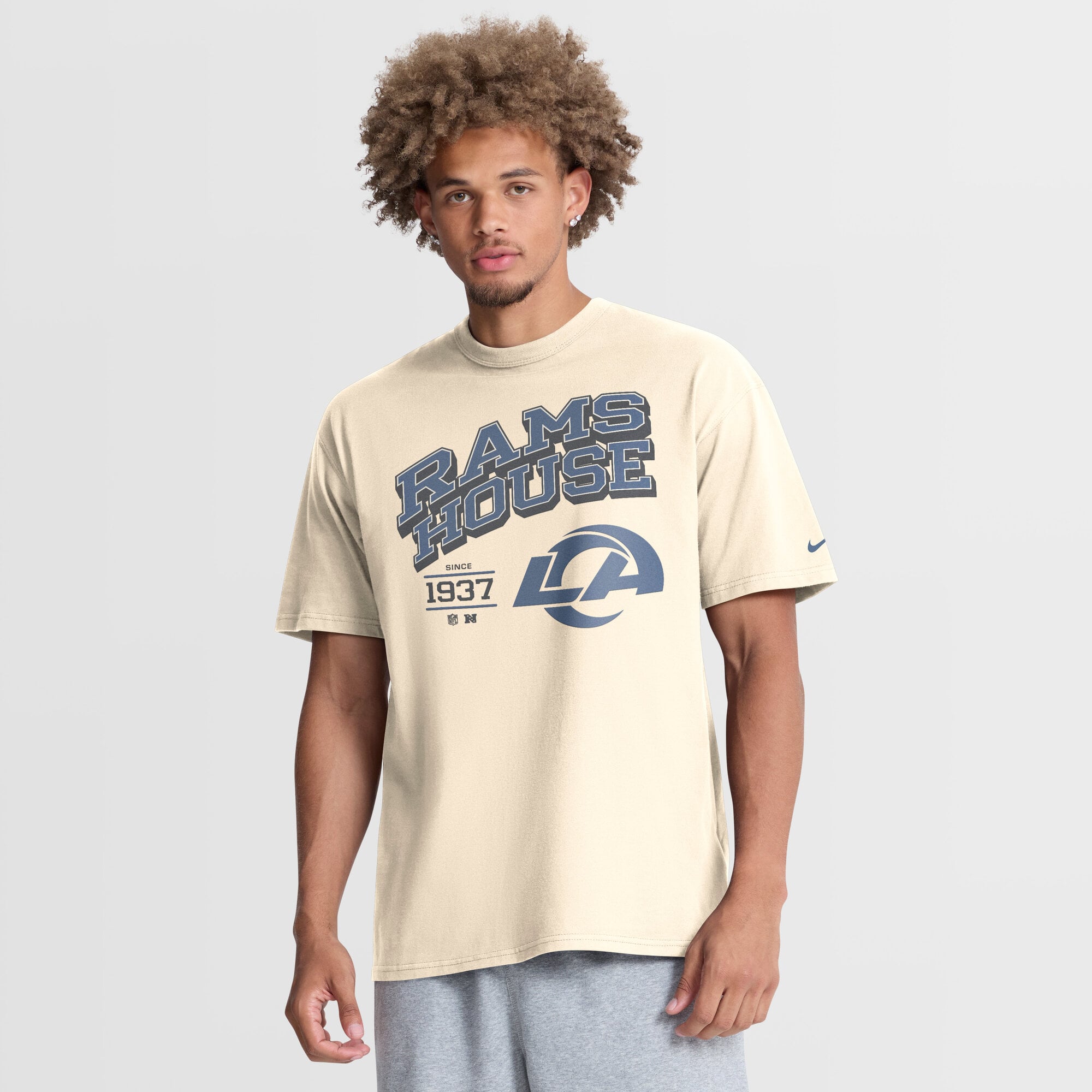 Men’s Nike Natural Los Angeles Rams Vintage Mod Blown Away Max90 T-Shirt Men’s Nike Natural Los Angeles Rams Vintage Mod Blown Away Max90 T-Shirt