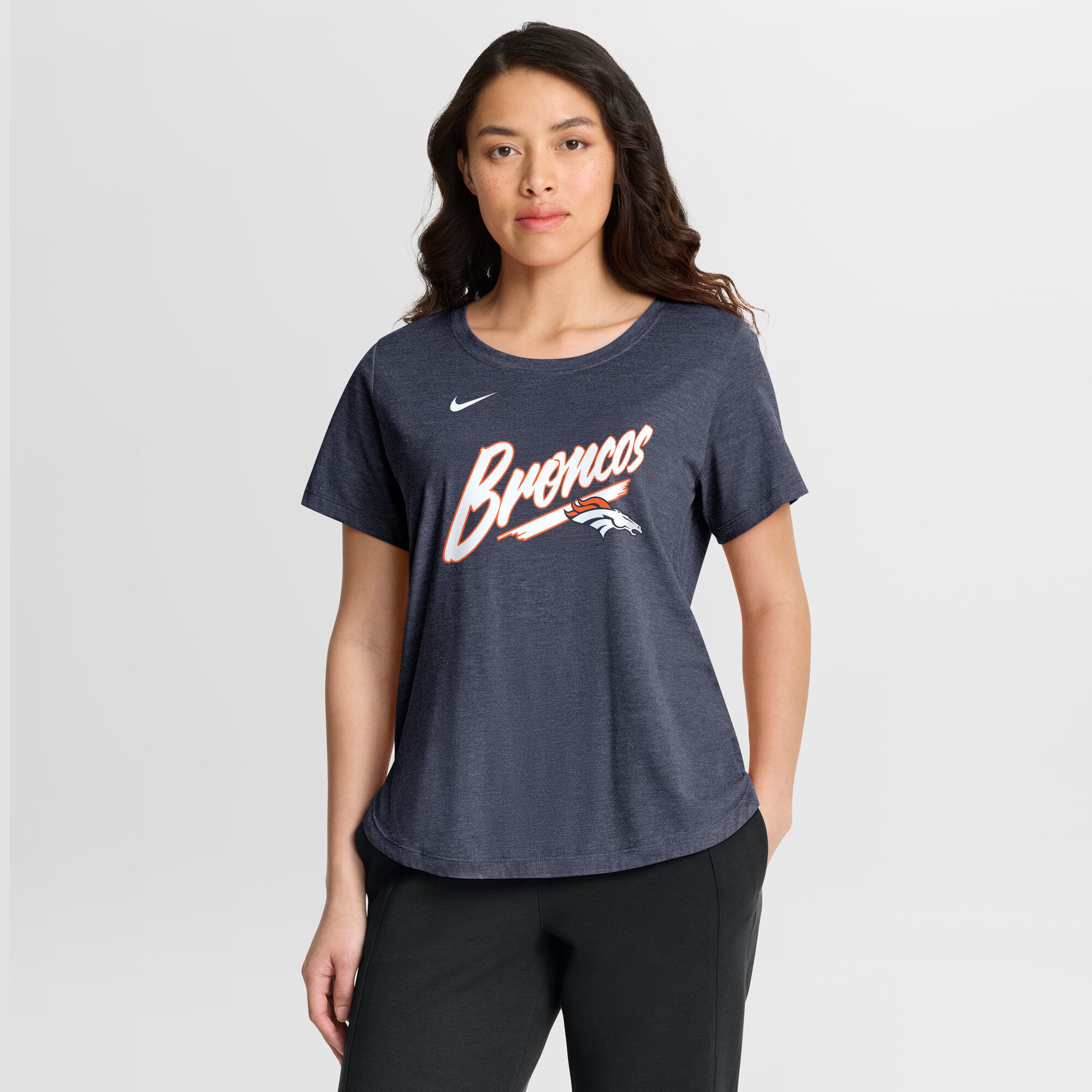Women’s Nike Navy Denver Broncos Primetime Tri-Blend T-Shirt
