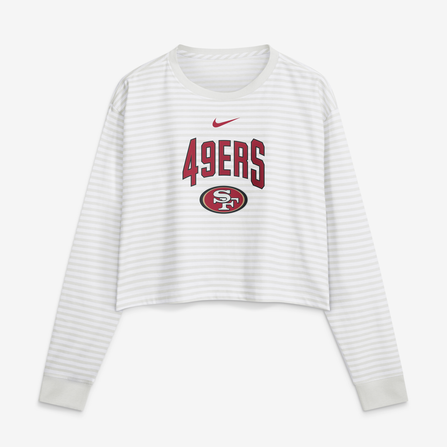 Women's Nike White San Francisco 49ers Loose Fit Crop Top
