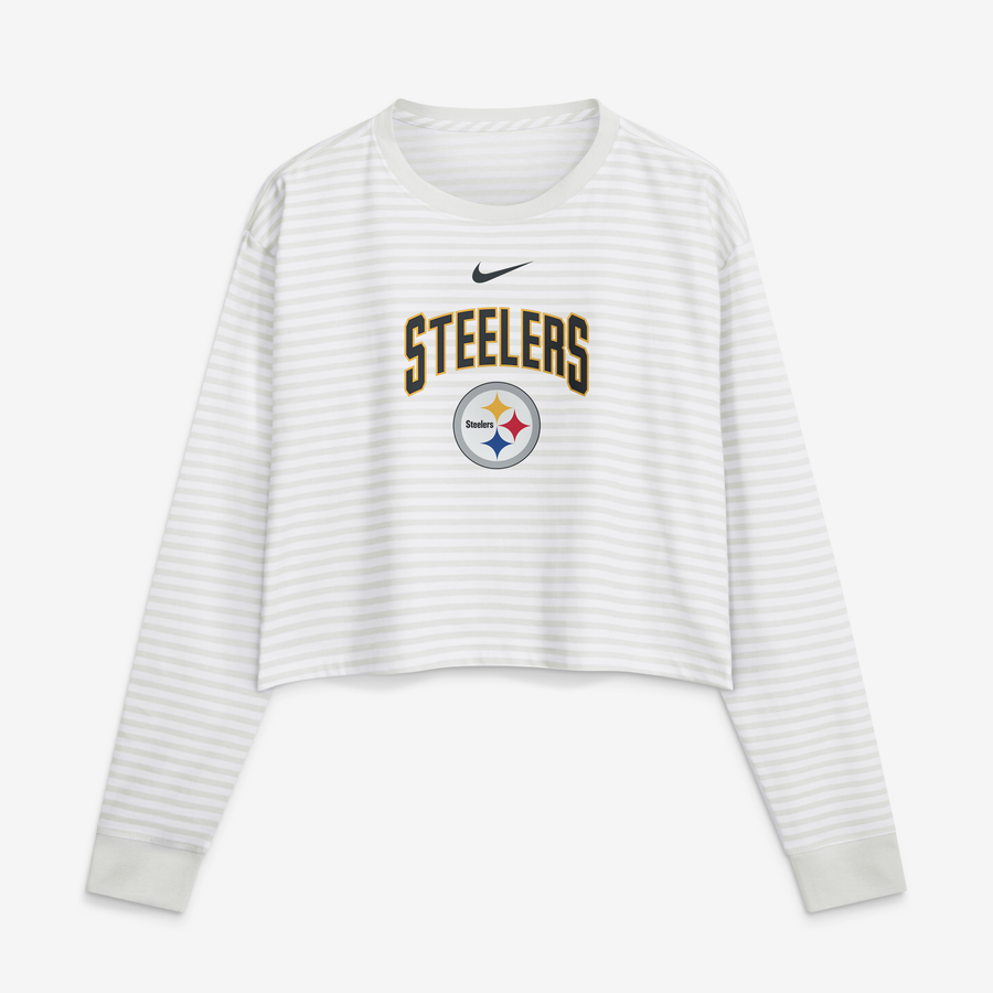Women's Nike White Pittsburgh Steelers Loose Fit Crop Top