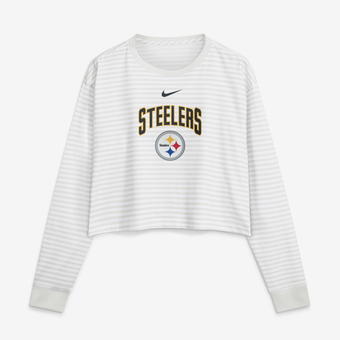 Women's Nike White Pittsburgh Steelers Loose Fit Crop Top