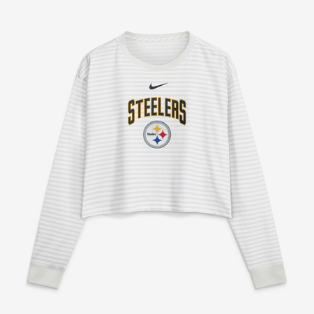Women's Nike White Pittsburgh Steelers Loose Fit Crop Top