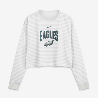 Women's Nike White Philadelphia Eagles Loose Fit Crop Top