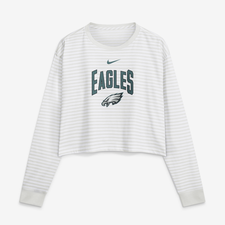 Women's Nike White Philadelphia Eagles Loose Fit Crop Top