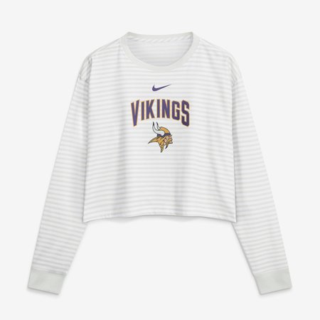 Women's Nike White Minnesota Vikings Loose Fit Crop Top