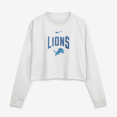 Women's Nike White Detroit Lions Loose Fit Crop Top
