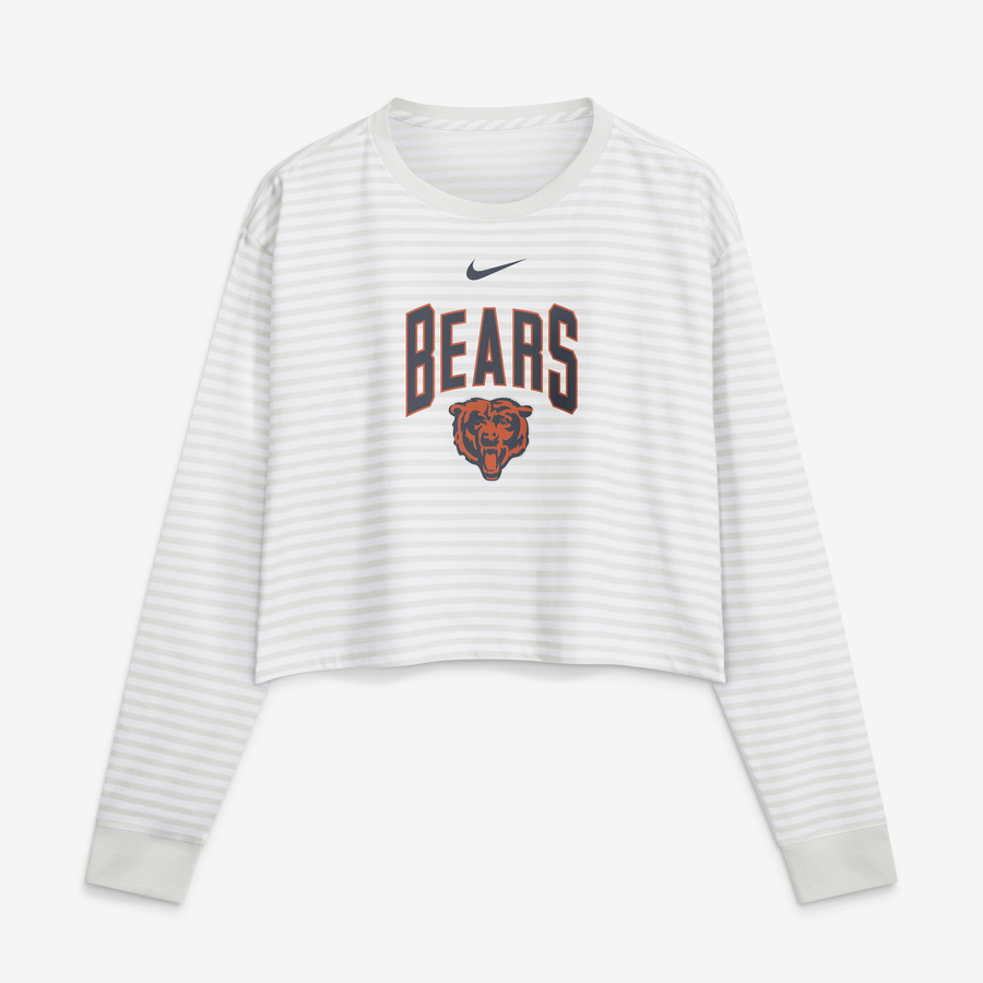 Women's Nike White Chicago Bears Loose Fit Crop Top