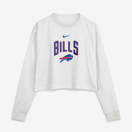 Women's Nike White Buffalo Bills Loose Fit Crop Top