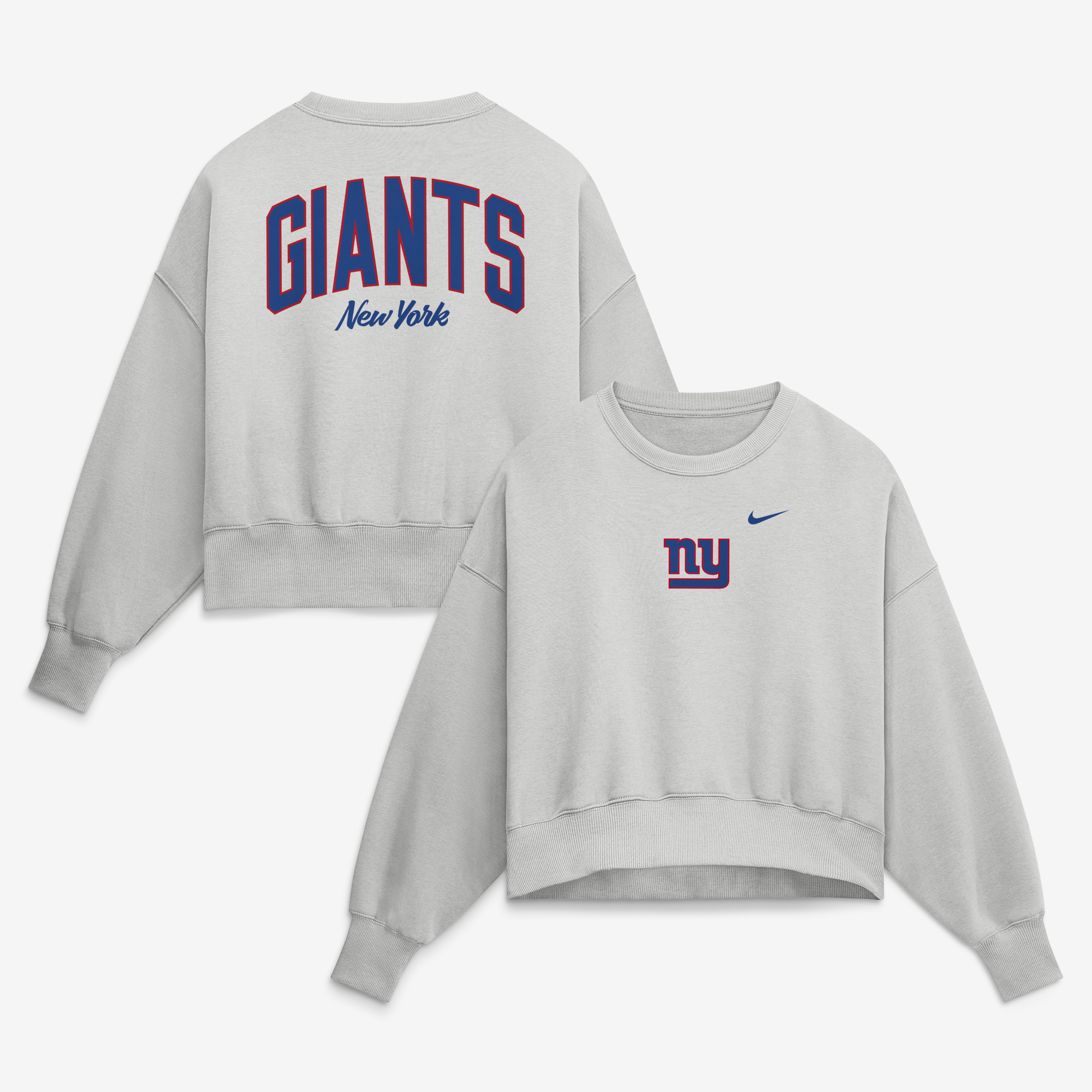 Women's Nike Gray New York Giants Oversized Primetime Phoenix Fleece Sweatshirt