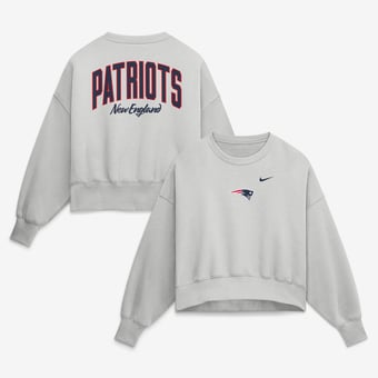 Women's Nike  Gray New England Patriots Oversized Primetime Phoenix Fleece Sweatshirt