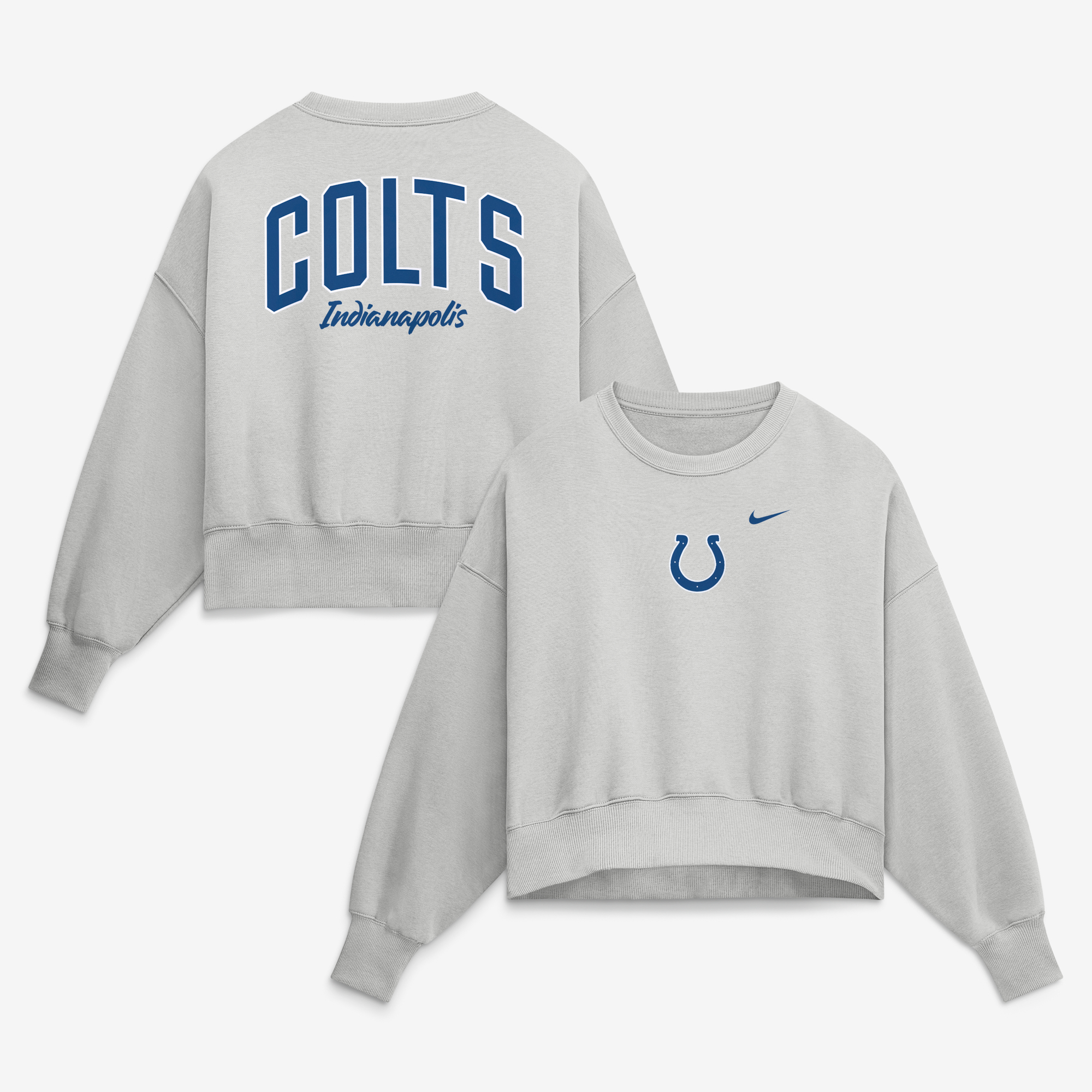 Women's Nike  Gray Indianapolis Colts Oversized Primetime Phoenix Fleece Sweatshirt