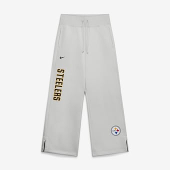 Women's Nike  Gray Pittsburgh Steelers Primetime Phoenix Fleece Wide-Leg Sweatpants