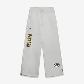 Women's Nike  Gray Green Bay Packers Primetime Phoenix Fleece Wide-Leg Sweatpants