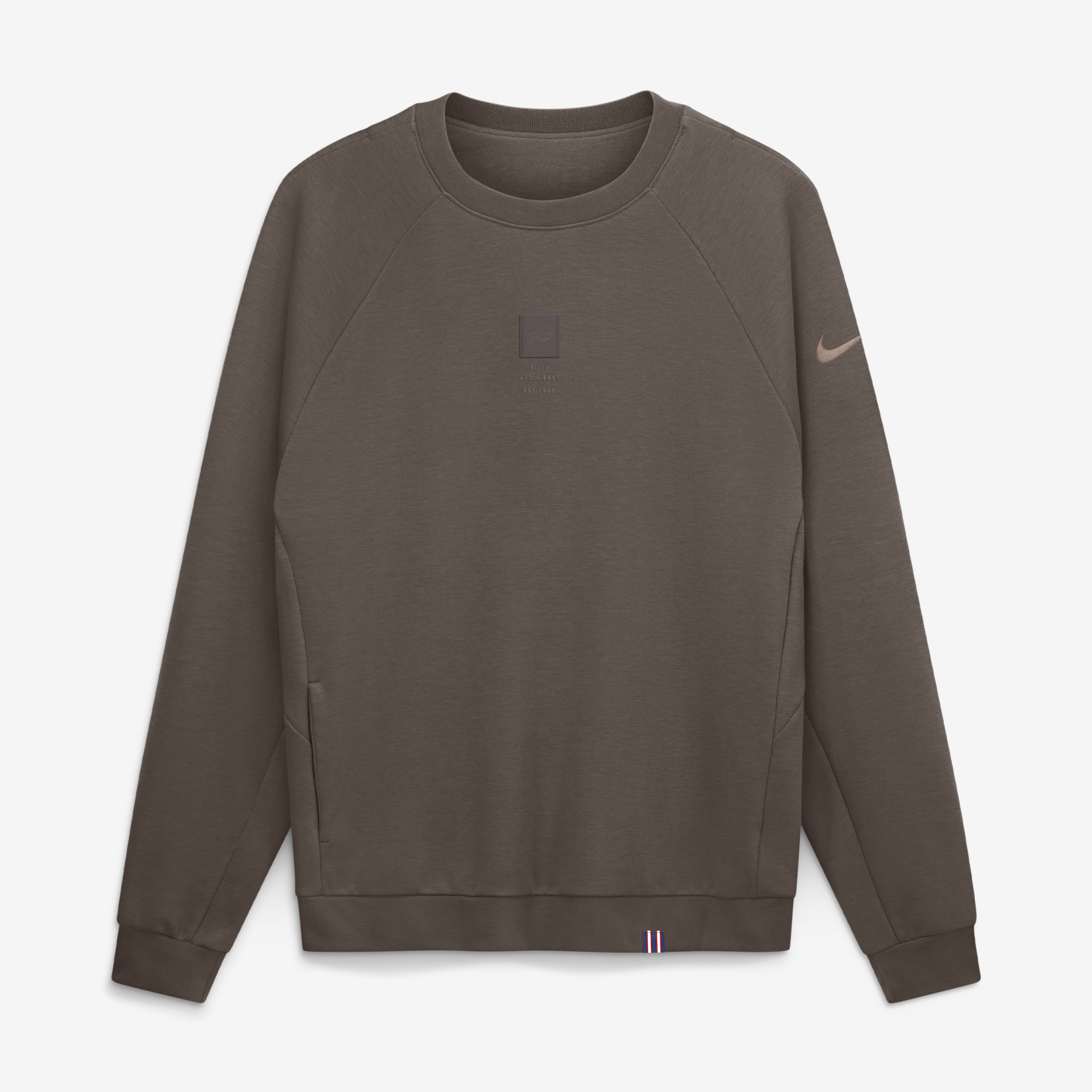 Men's Nike Brown Buffalo Bills Full Defense Primary Raglan Dri-FIT Sweatshirt