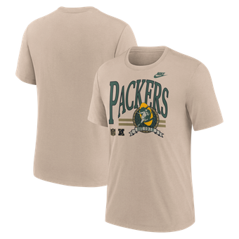 Men's Nike Sand Green Bay Packers Rewind Tri-Blend T-Shirt