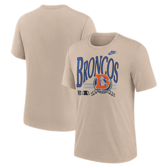 Men's Nike Sand Denver Broncos Rewind Tri-Blend T-Shirt