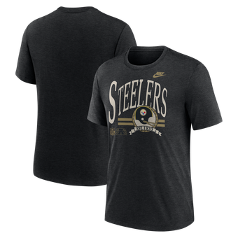 Men's Nike Heather Black Pittsburgh Steelers Rewind Tri-Blend T-Shirt