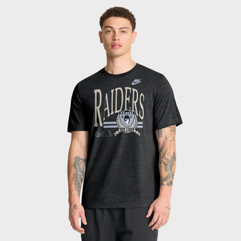 Men's Nike Heather Black Las Vegas Raiders Rewind Tri-Blend T-Shirt