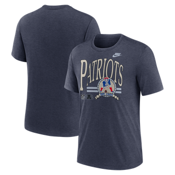 Men's Nike Heather Navy New England Patriots Rewind Tri-Blend T-Shirt