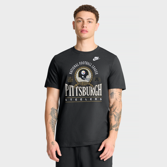 Men's Nike Black Pittsburgh Steelers Rewind Team Spirit Essential Cotton T-Shirt